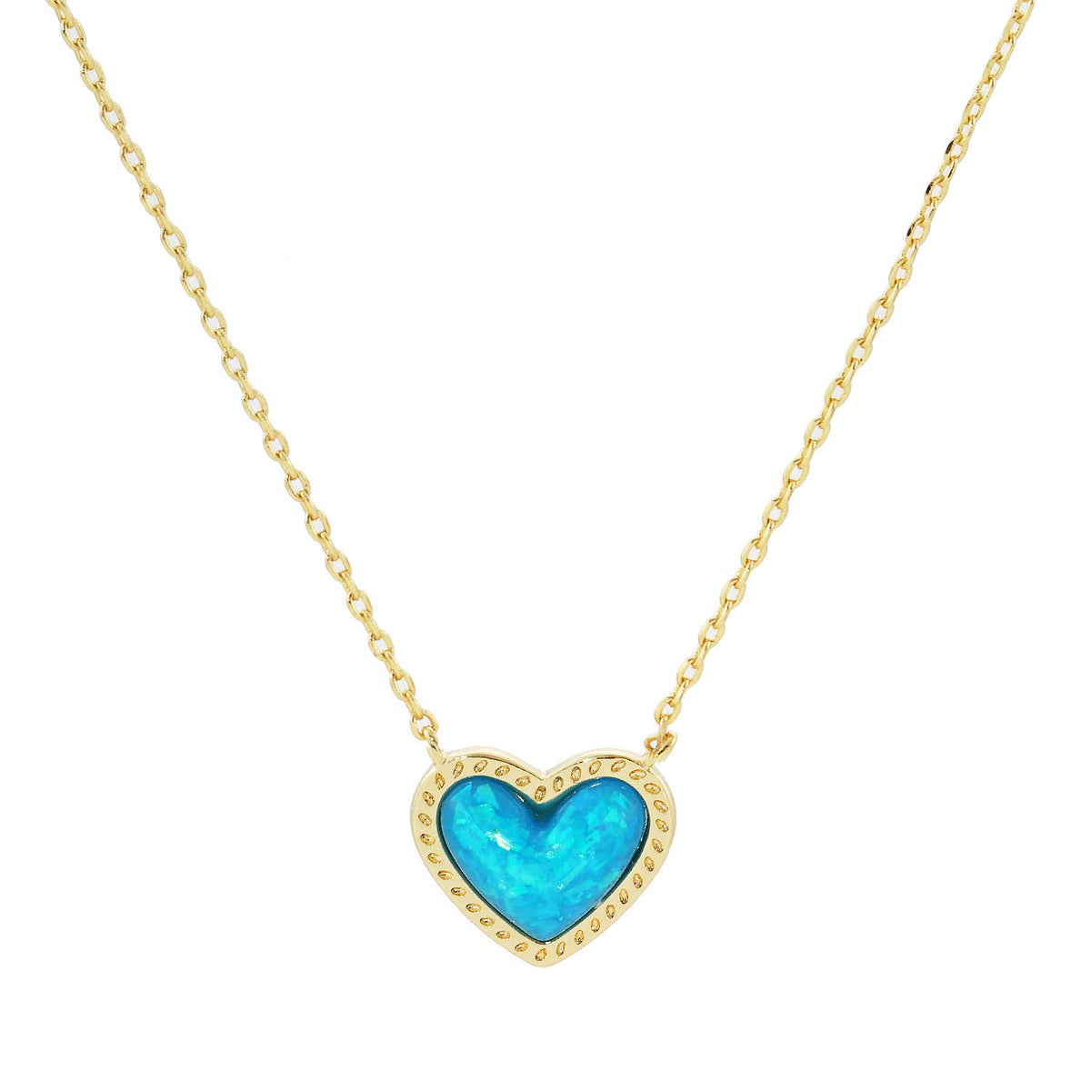 Gold Plated Opal Multicolor Heart Necklace