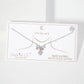 Heart CZ Drop Bow Pendant 18K-Gold-Dipped Brass Necklace