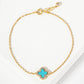 Pave-Set 11mm 18K-Gold-Dipped Brass Quatrefoil Bracelet