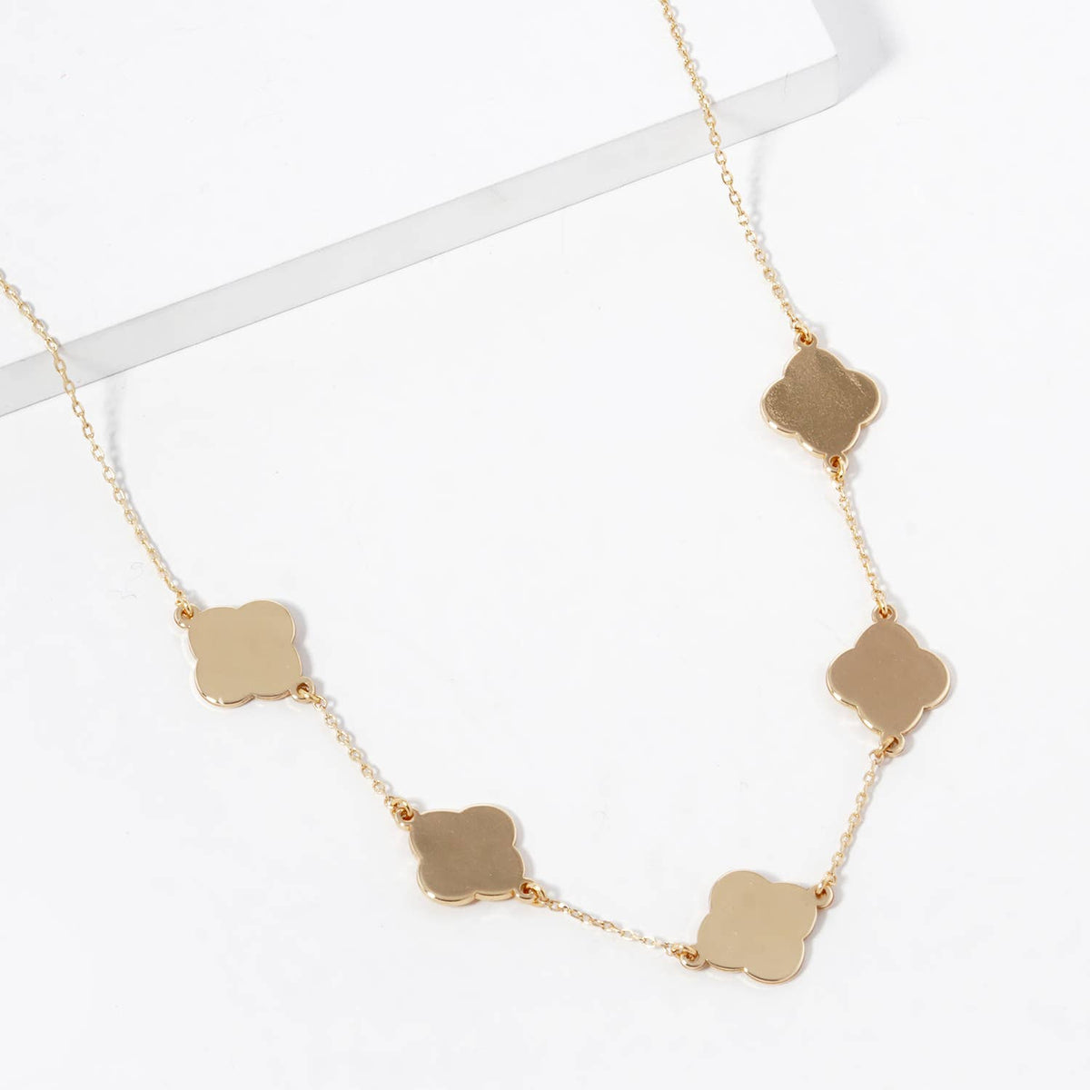 Chic 5-Motif Clover Station Necklace