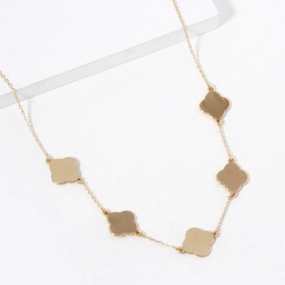Chic 5-Motif Clover Station Necklace