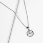 Half-Pave Half-Mother of Pearl Circular Pendant Necklace