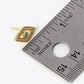 Gold Cubic Evil Eye Stud Earrings