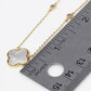 13mm Quatrefoil Pendant CZ Stone Chain Necklace / 18K Gold