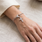 Pavé Cubic Zirconia Cross & Heart Charm Bracelet