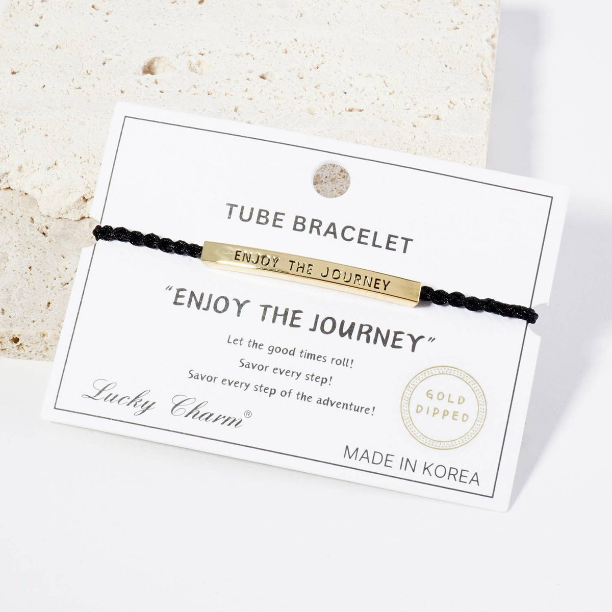 Inspirational Messages Enjoy the Journey Tube Bar Bracelet