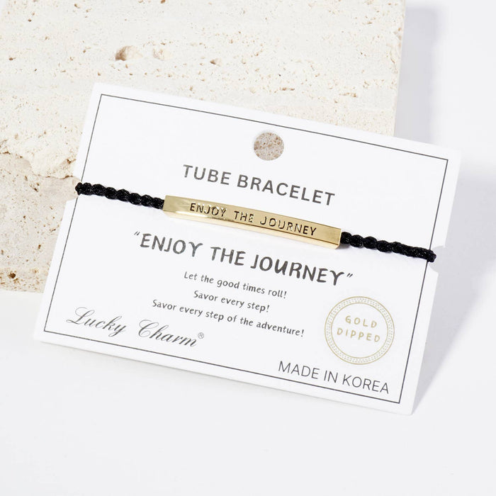 Inspirational Messages Enjoy the Journey Tube Bar Bracelet