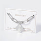 Sunburst Texture Quatrefoil Charm Link Chain Bracelet