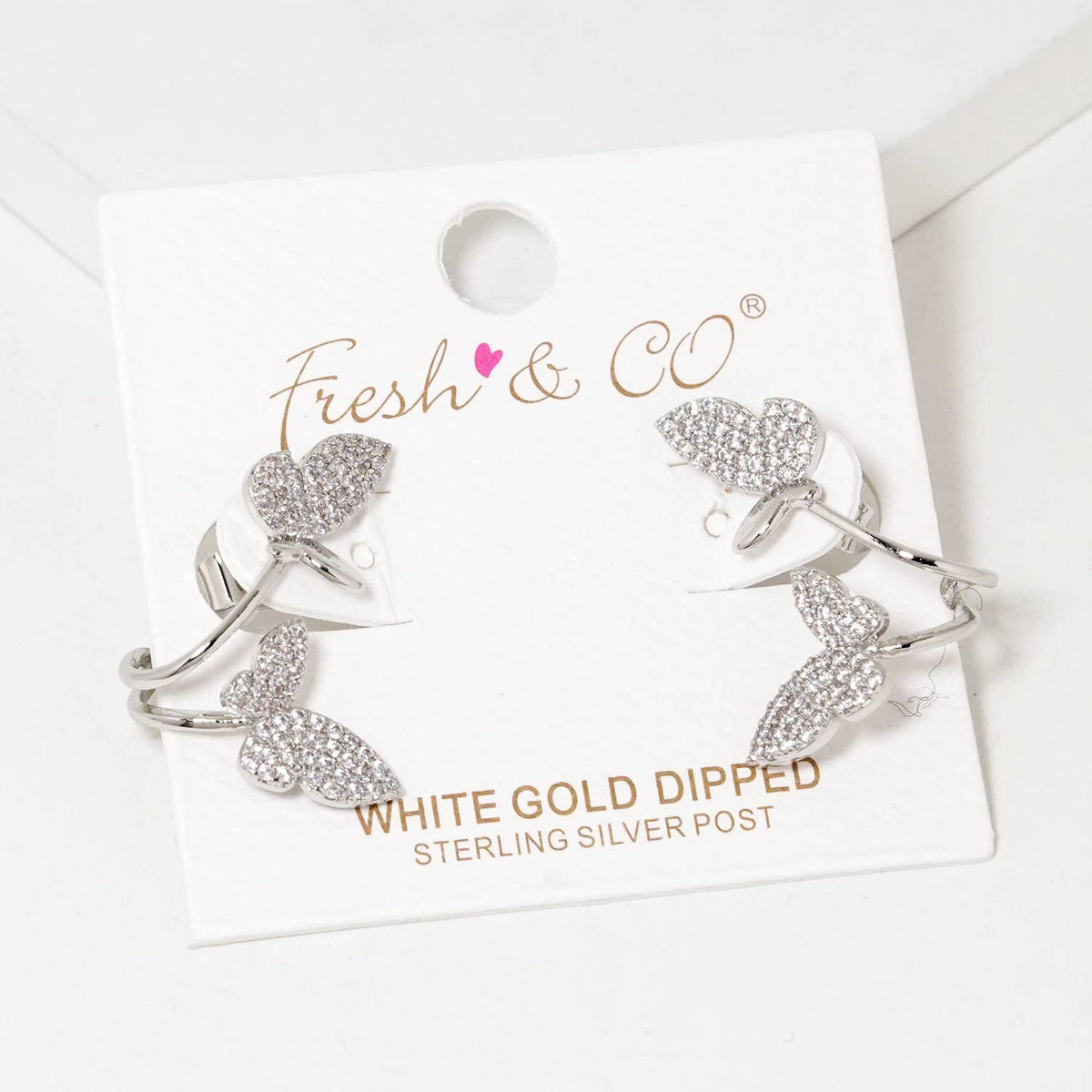 Dainty Butterfly Cubic Zirconia Crawler & Ear Cuff Set