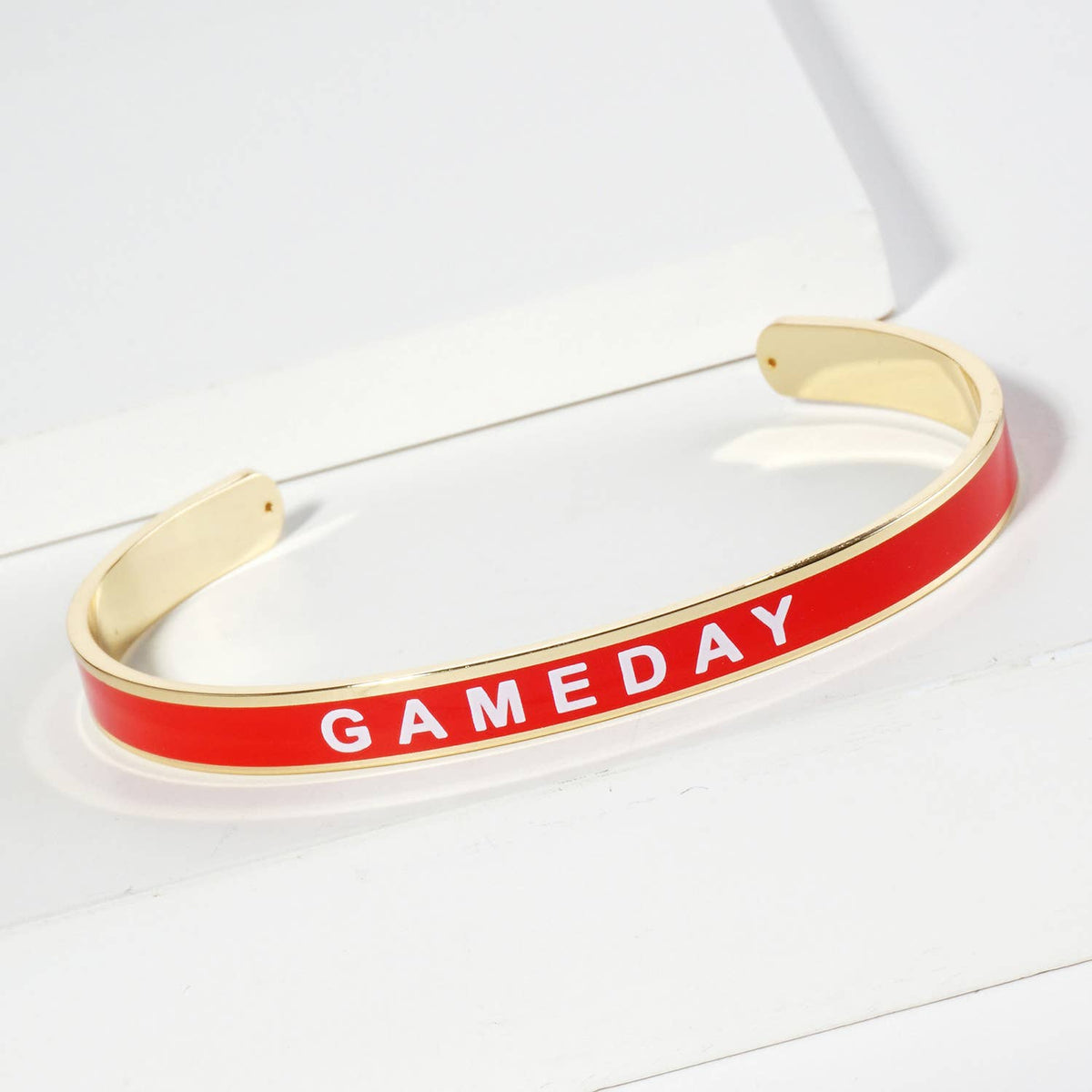 18K GOLD DIPPED ENAMEL GAME DAY CUFF BRACELET.