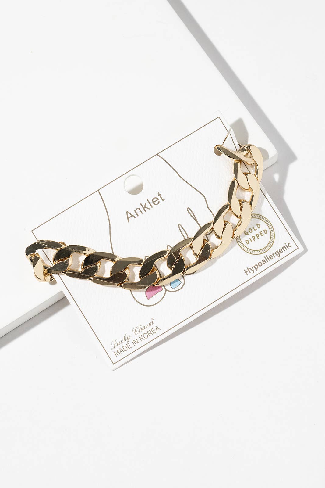Chunky Curb Chain Link Anklet - Hypoallergenic Gold & Silver