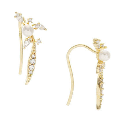 Pearl & Cubic Zirconia Ear Crawlers