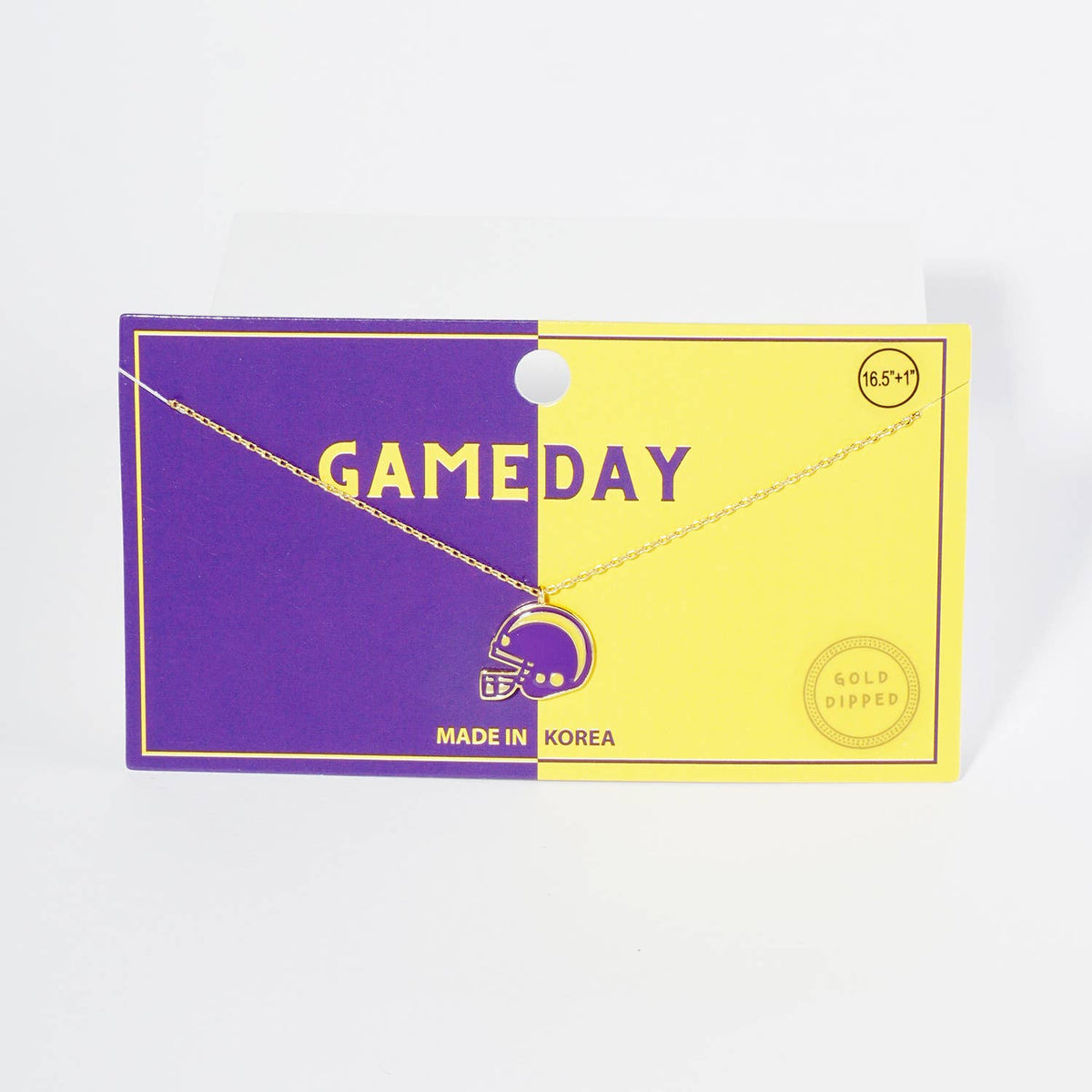 18K GOLD ENAMEL FOOTBALL HELMET PENDANT GAME DAY NECKLACE
