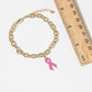 Pink Ribbon Breast Cancer Awareness Chain Bracelet