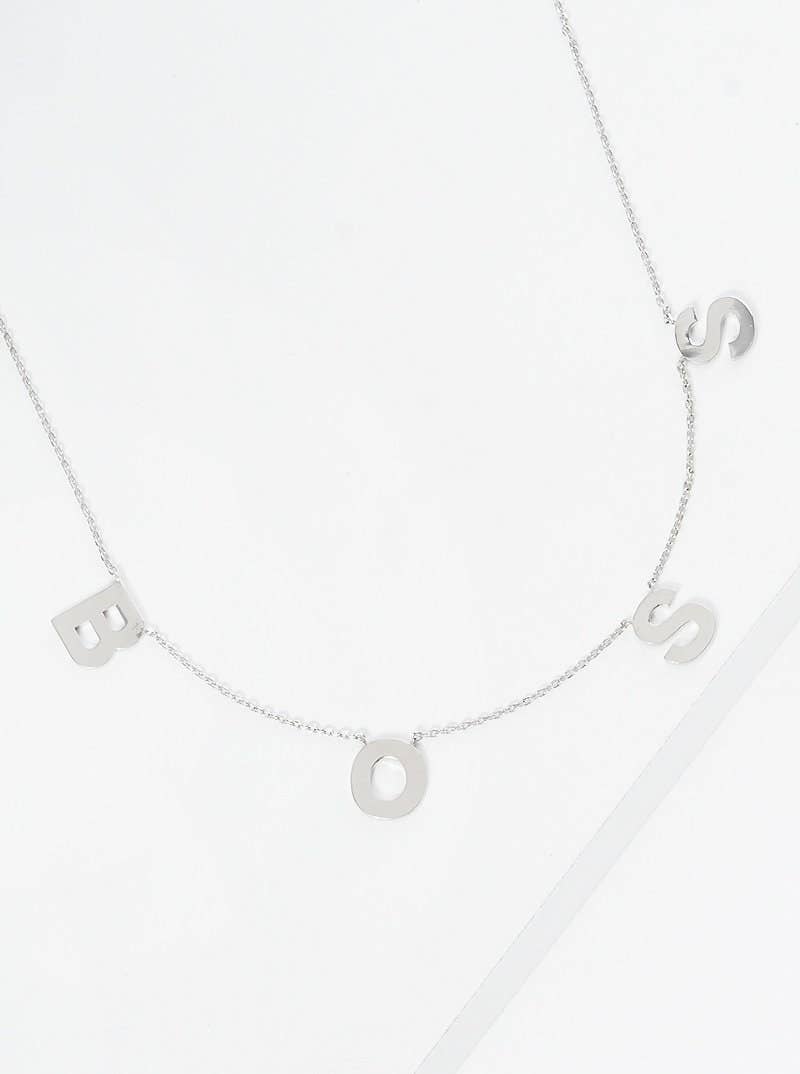 Mini Spaced Letter BOSS Necklace