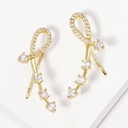 Gold Plated Ear Wire Ear Crawler Earrings