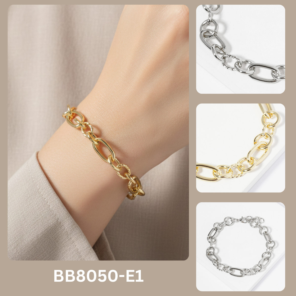 18K Gold Dipped Link Chain Bracelet