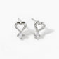18KGold Dipped CZ Stone Drop Heart Stud Earrings