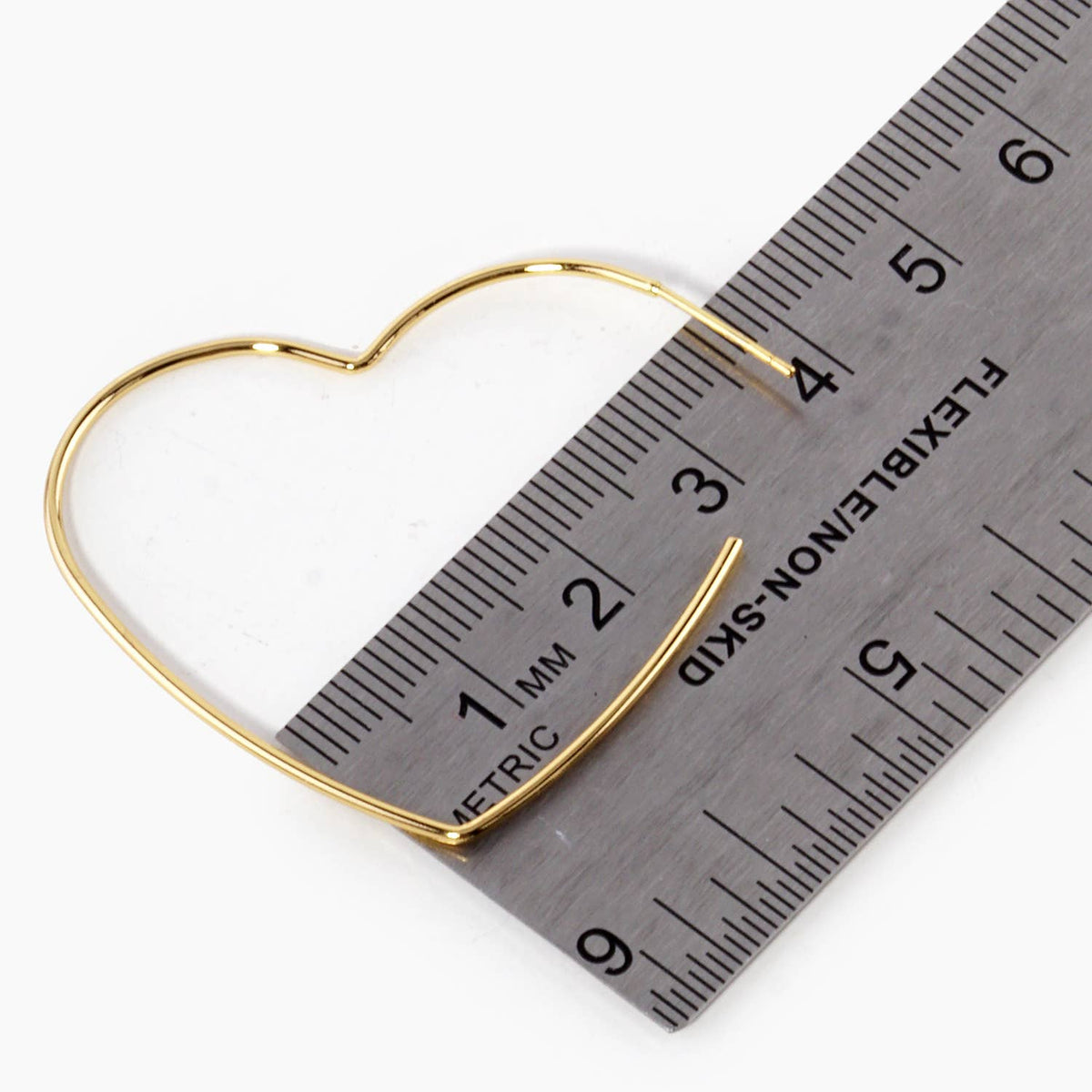 18K Gold Dipped 35mm Heart Shape Lightweight Open Hoop