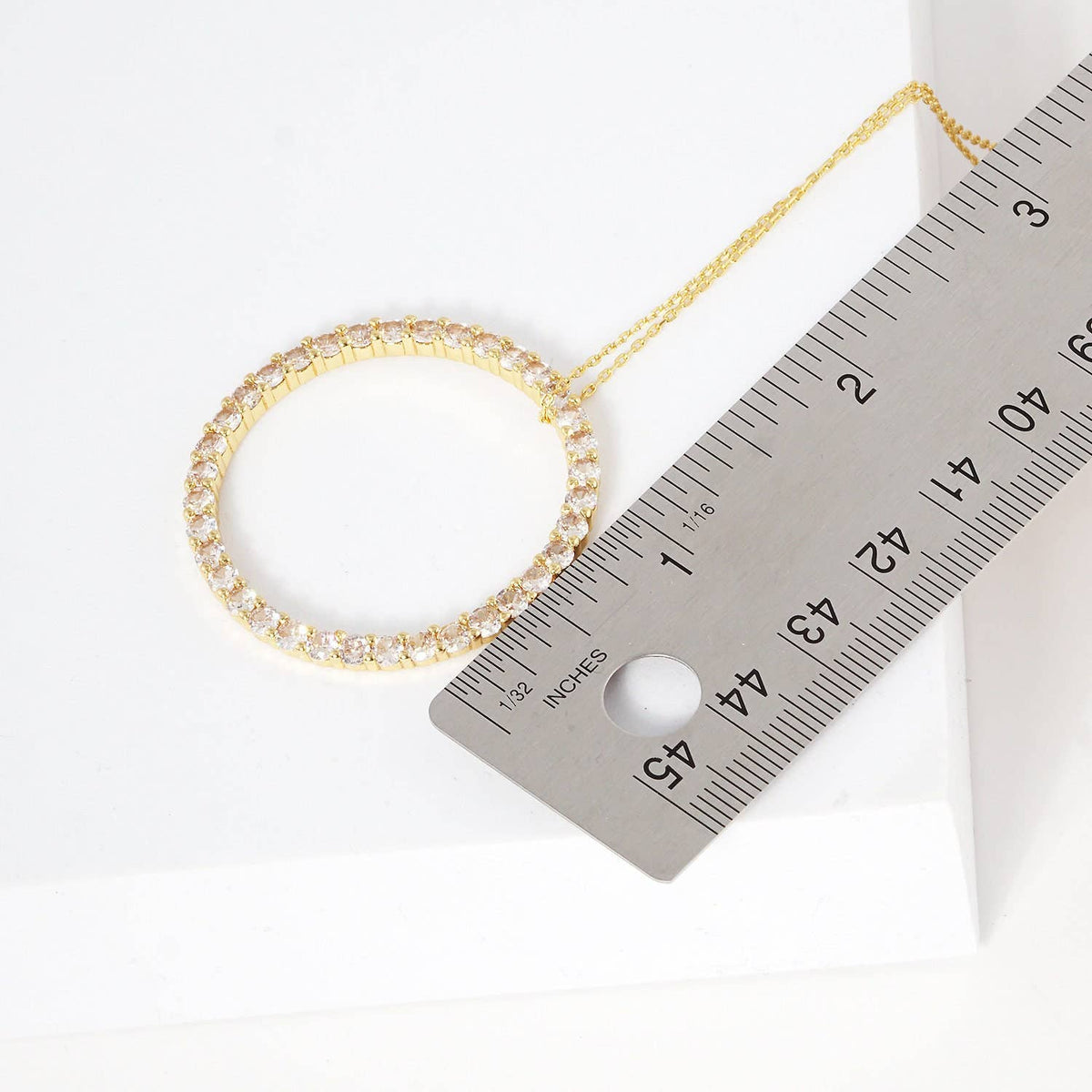Gold Plated Eternity Circle Necklace