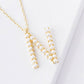 Gold Plated Pearl Initial Necklace