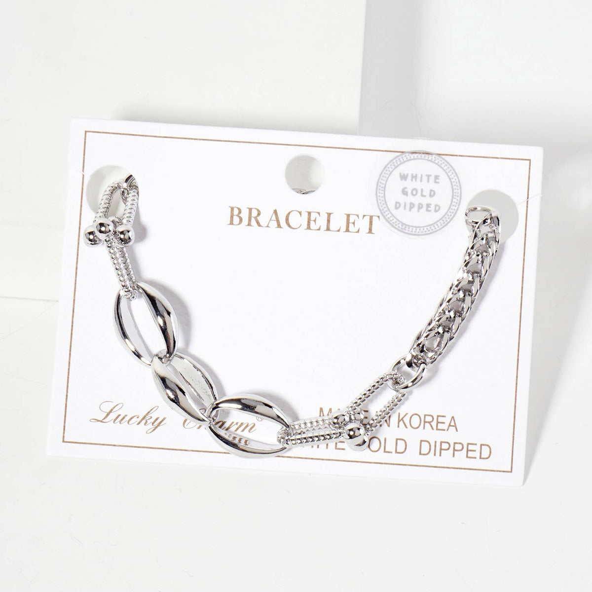 Mixed-Link Textured Chain Bracelet