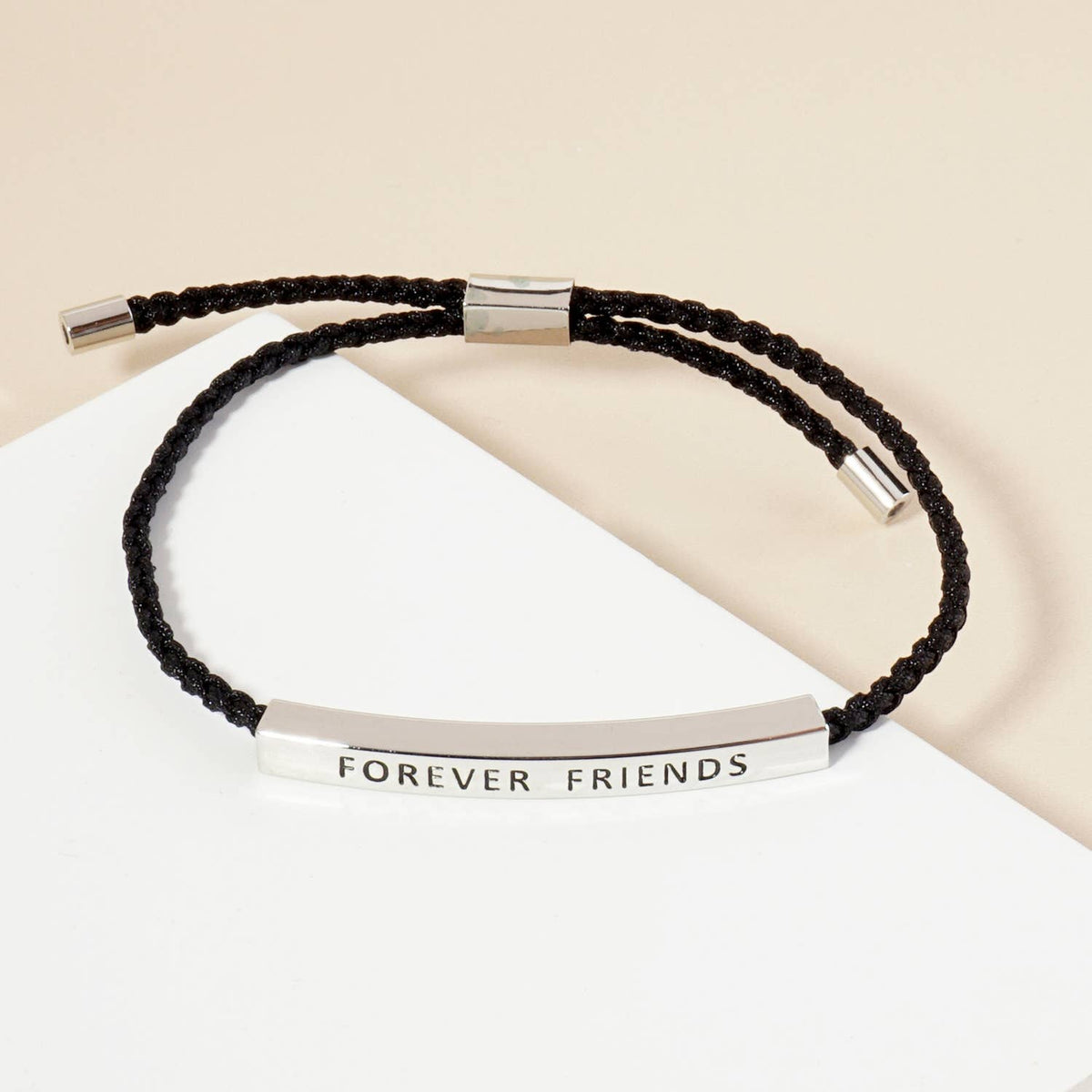 Inspirational Messages "Forever Friends" Tube Bar Bracelet