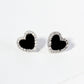 Heart Stud Earrings / 18K Gold Dipped Pave Set Cubic