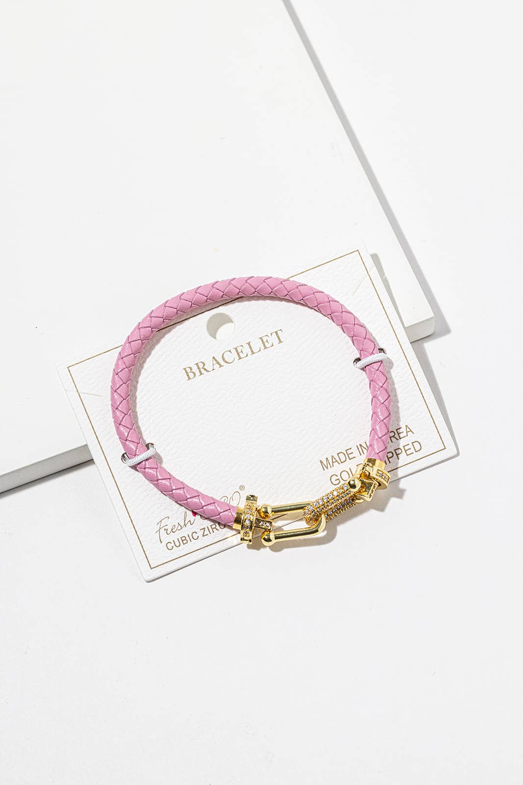 Braided Leather Horseshoe Bracelet