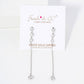Round CZ Stone Trio with 4mm Stone Drop Chain Earrings