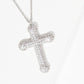 Gold Round Princess Cut Cross Necklace