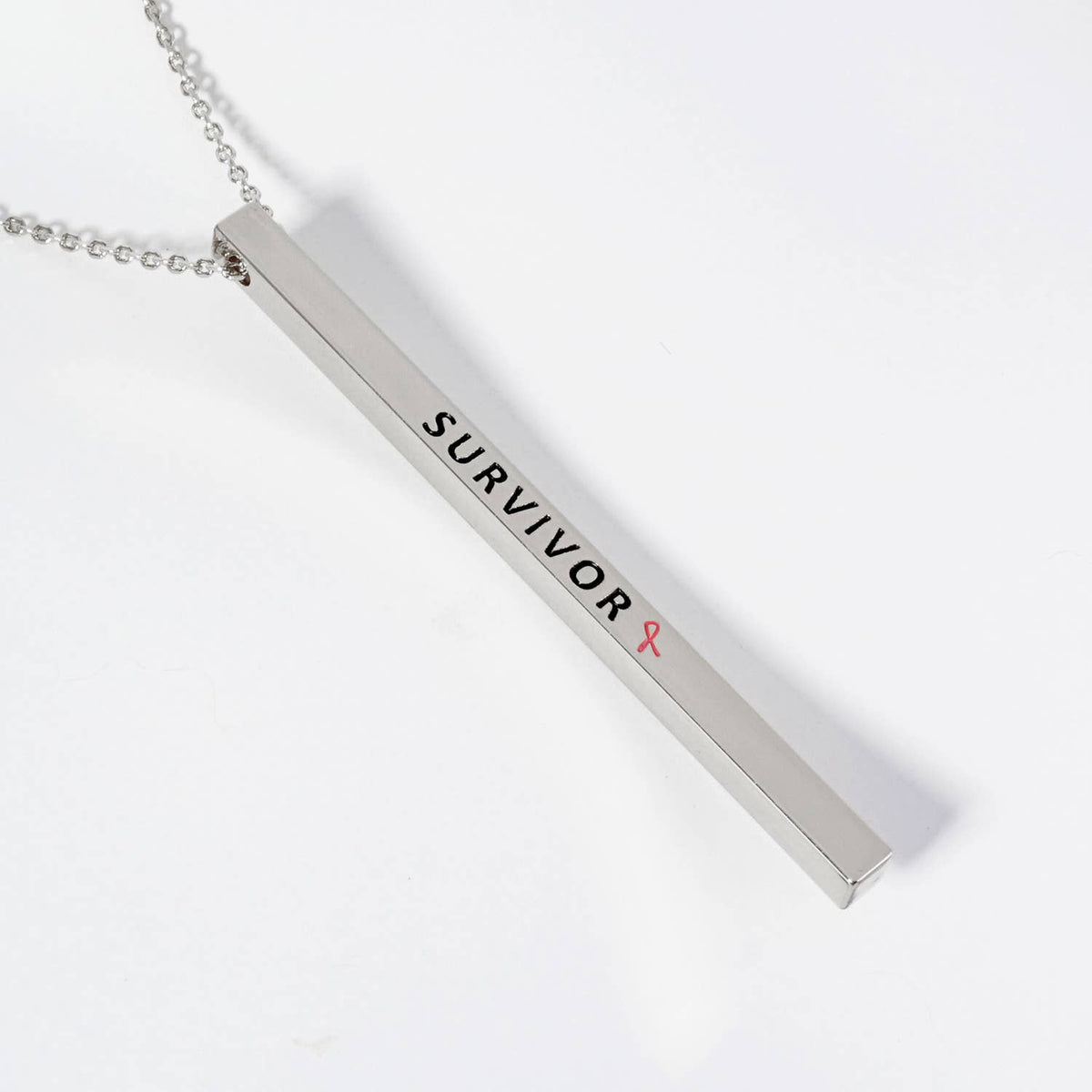 "SURVIVOR" Vertical Bar Necklace