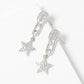 Dainty Pavé Star & Safety Pin Drop Earrings