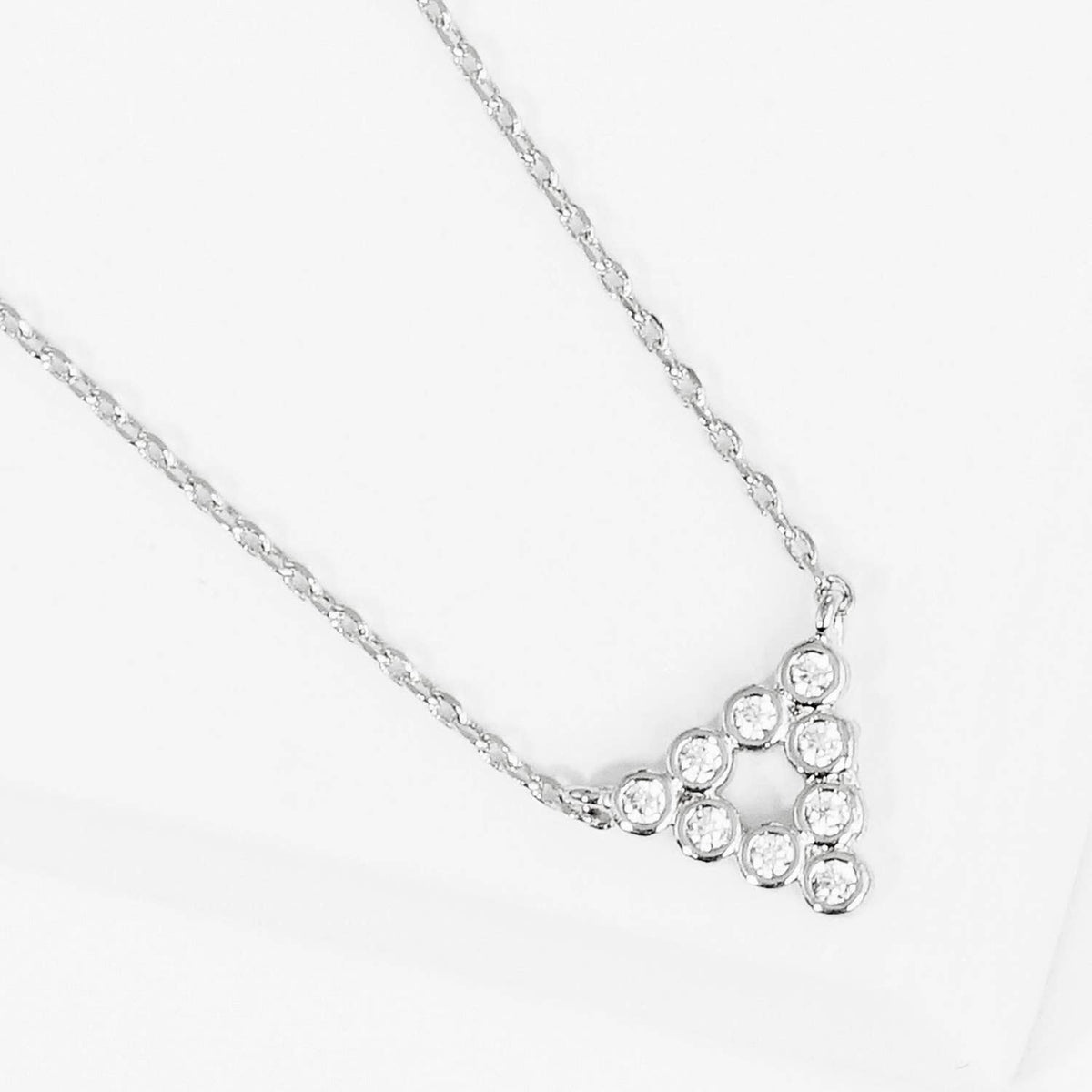 Open Triangle Pave Charm Necklace