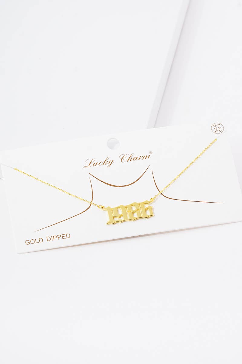 Gold Plated Birth Year Necklace