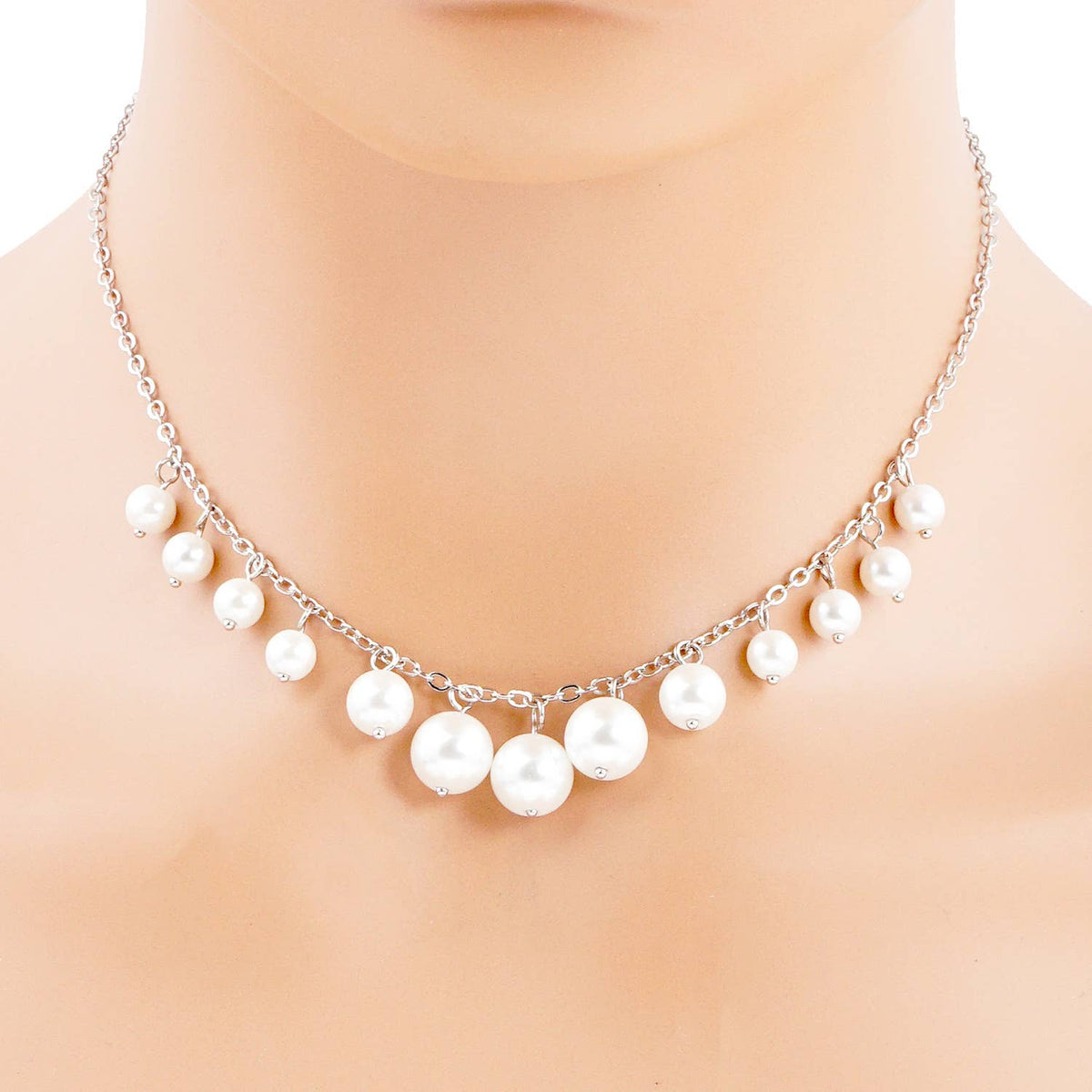 Bridesmaid Pearl Dangle Chain Necklace