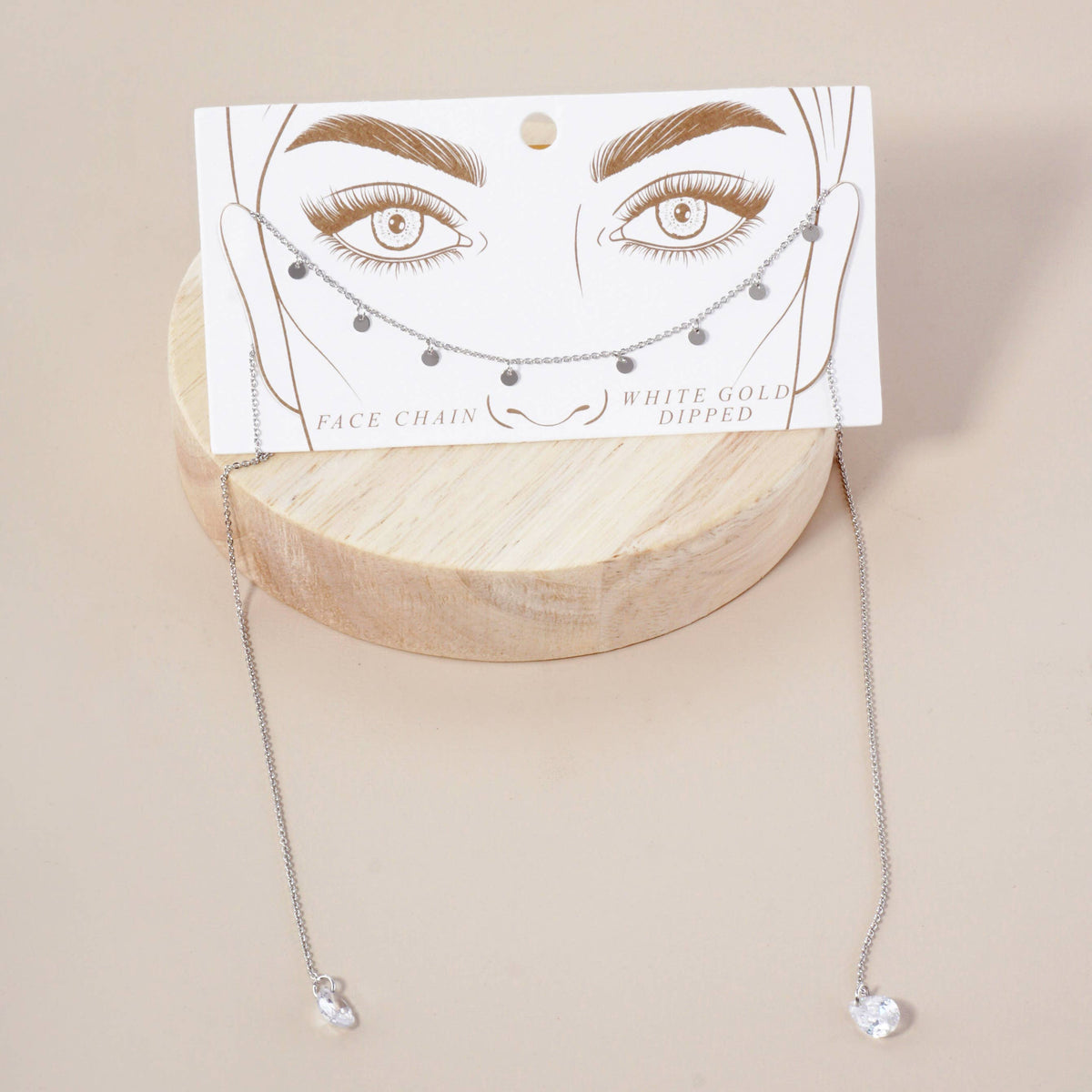 Teardrop Cubic-Zirconia Drop Disc Charms Face-Chain