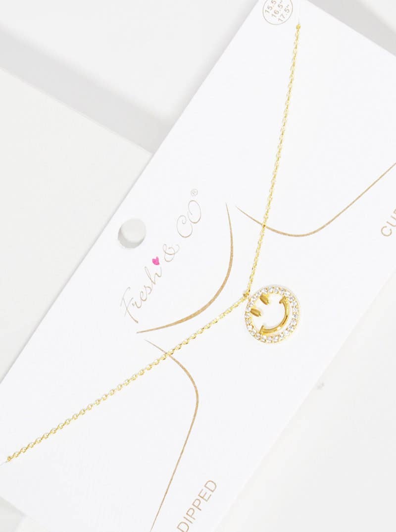 Gold Plated Smiley Face Necklace
