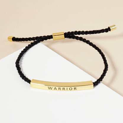 Inspirational Messages "Warrior" Tube Bar Bracelet