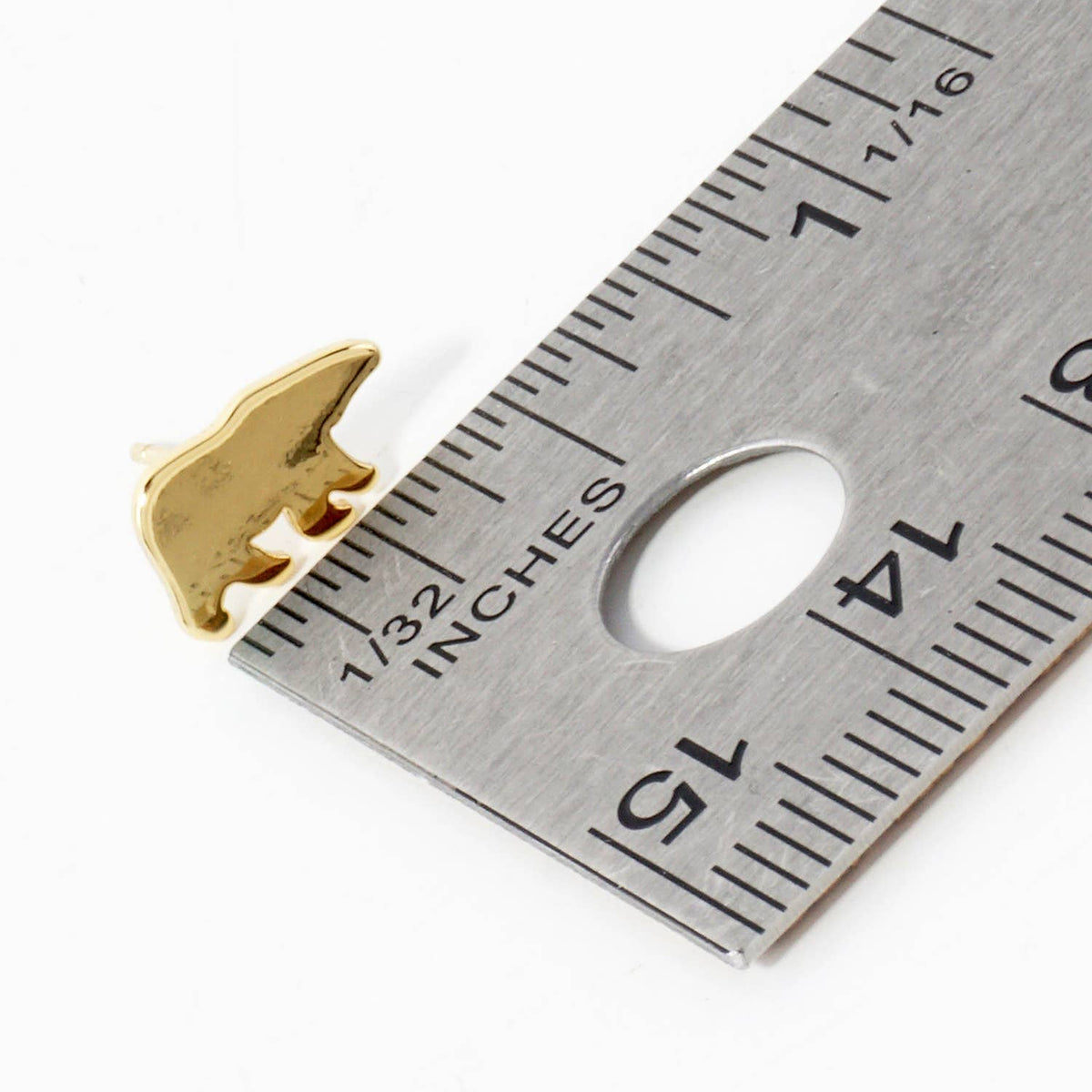 Bear 18K-Gold-Dipped Polished Brass Flat Stud Earrings