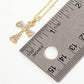 Pave-Set Cross Pendant 18K-Gold-Dipped Brass Necklace