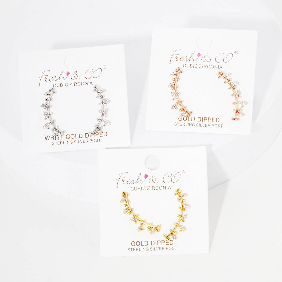Cubic Zirconia Vine Ear Crawlers
