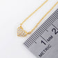 Pave CZ Padded Heart Charm Necklace