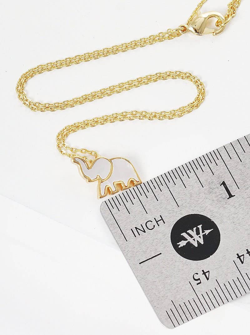 White Shelled Elephant Necklace