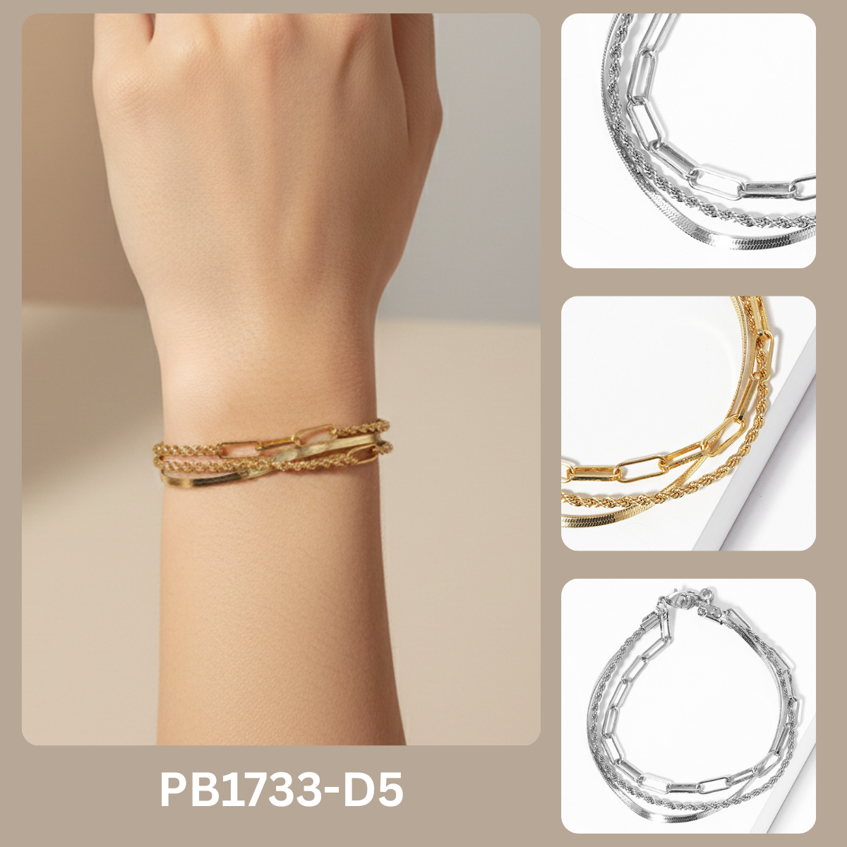 Minimalist Multi-Layered Chain Bracelet