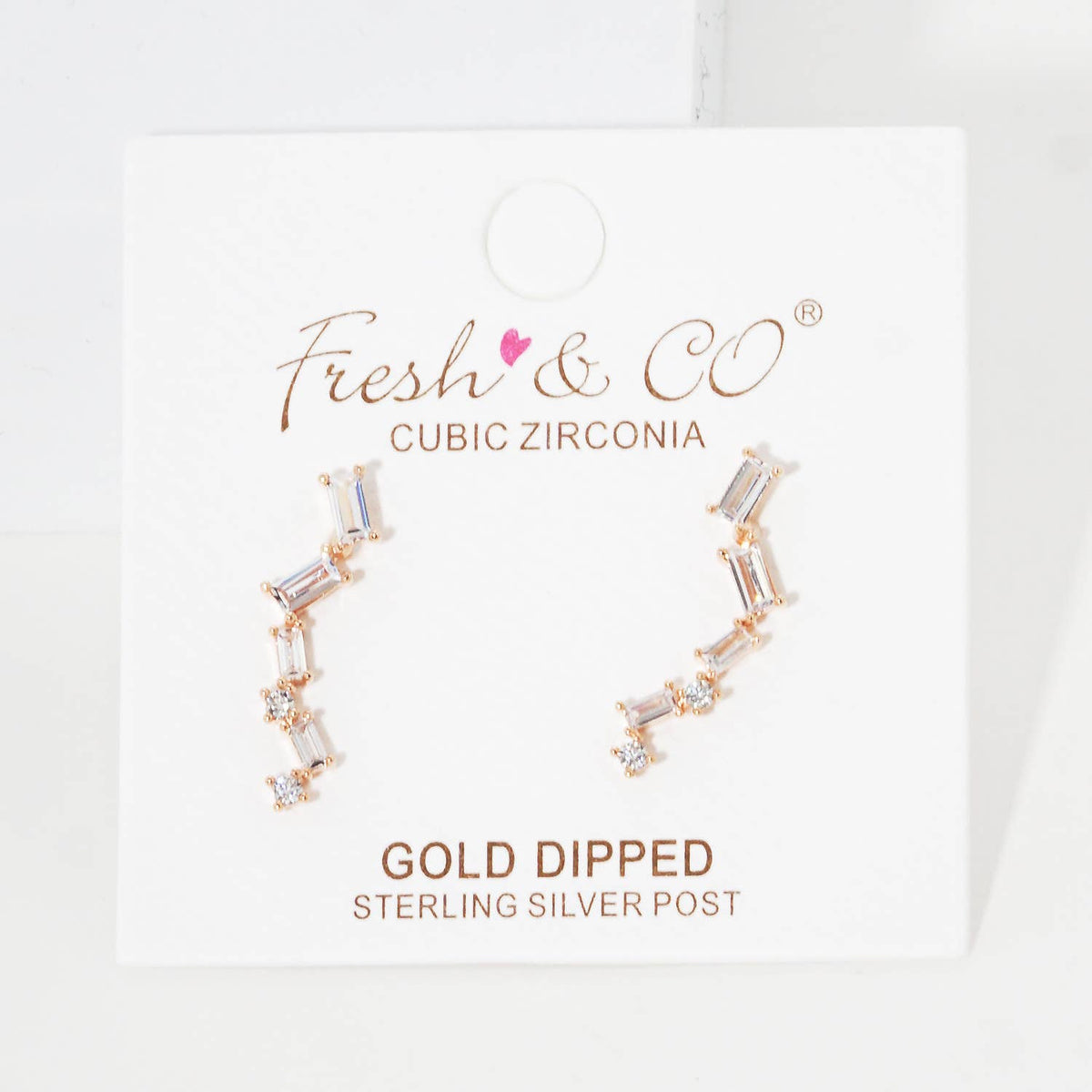 Cubic Zirconia Baguette Ear Crawler