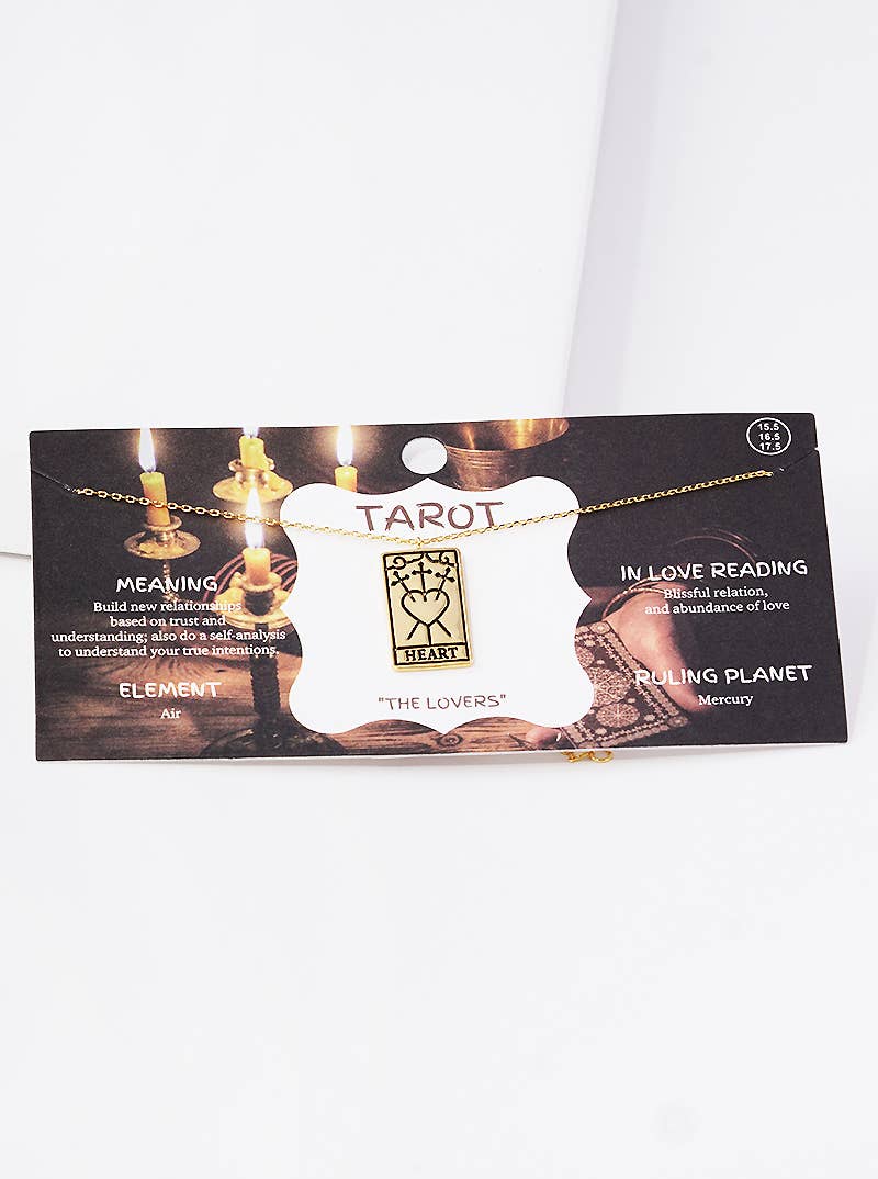 Gold Plated Tarot Card Necklace