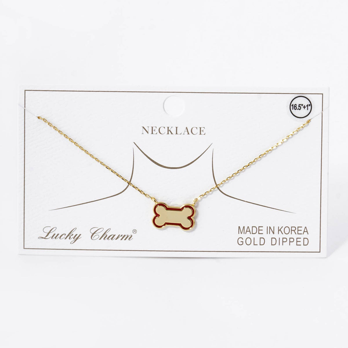 Game Day Enamel Dog Bone Treat Pendant Necklace