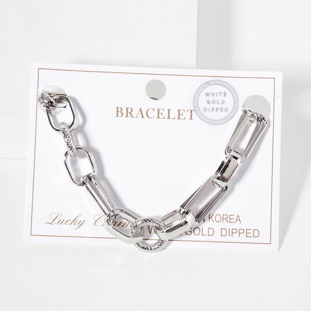 Mixed Texture U-Link Chain Bracelet