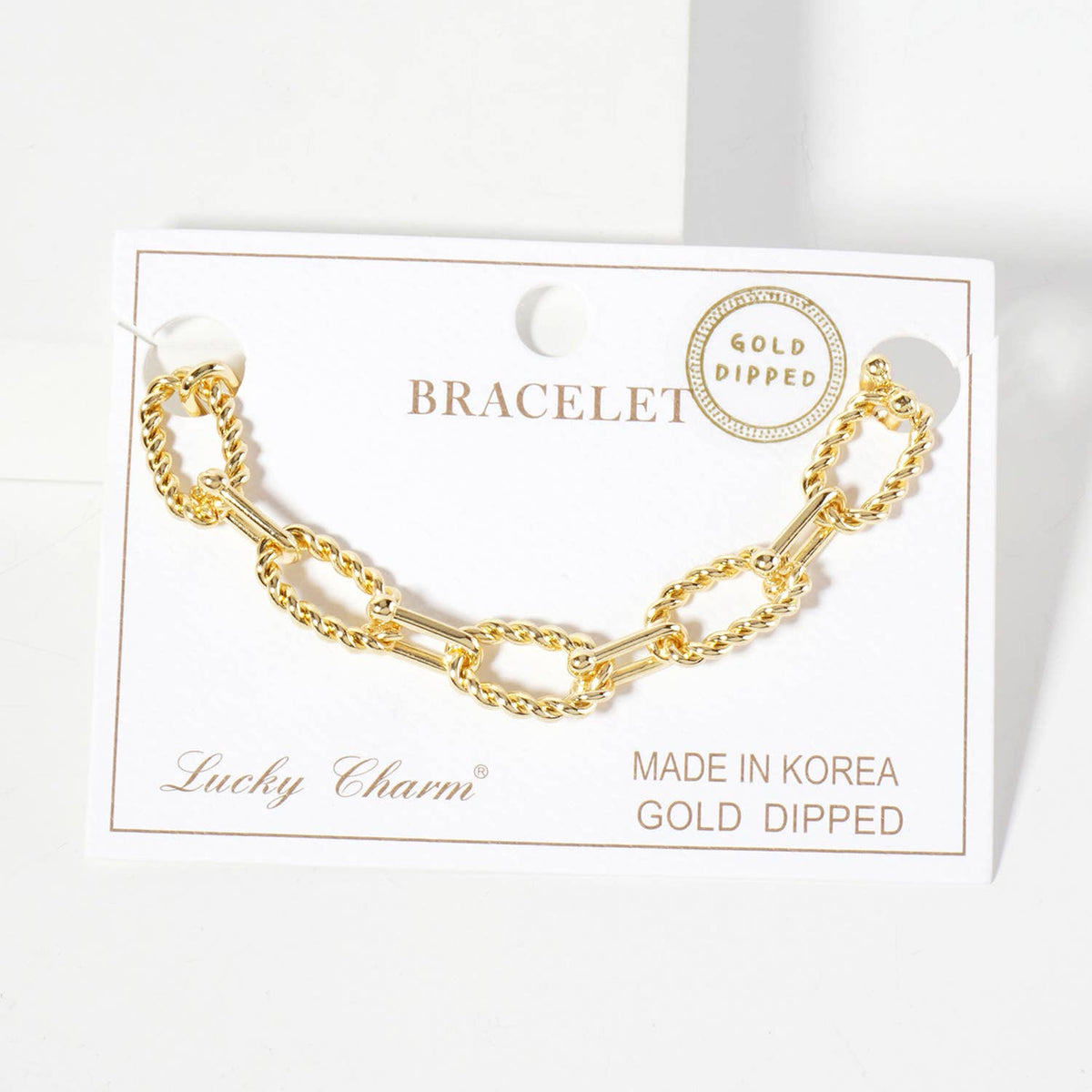 Twisted Link & Bar Chain Bracelet
